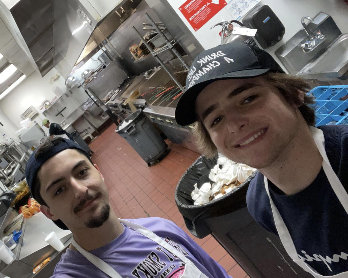 Braden and Trevor Champion in the kitchen today